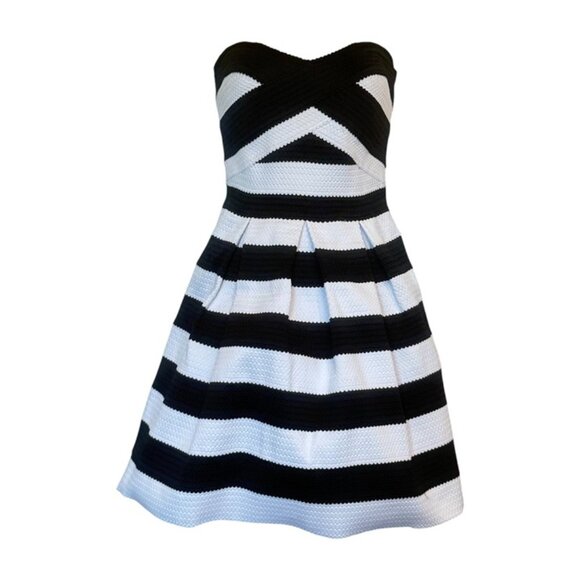 Express Fit & Flare Dress, Black/White, SMALL NEW! - Picture 5 of 9